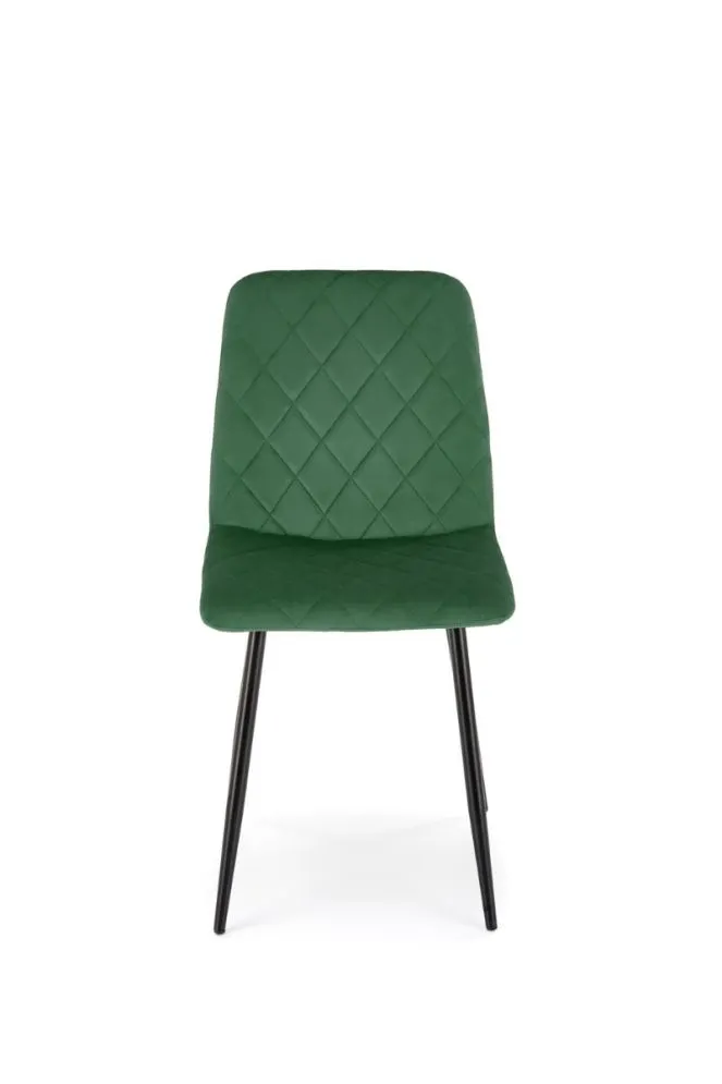 Krzesło tapicerowane K525 VELVET ciemne zielone na metalowych nogach I sklep meblowy MIRAT. styl GLAMOUR, LOFT
