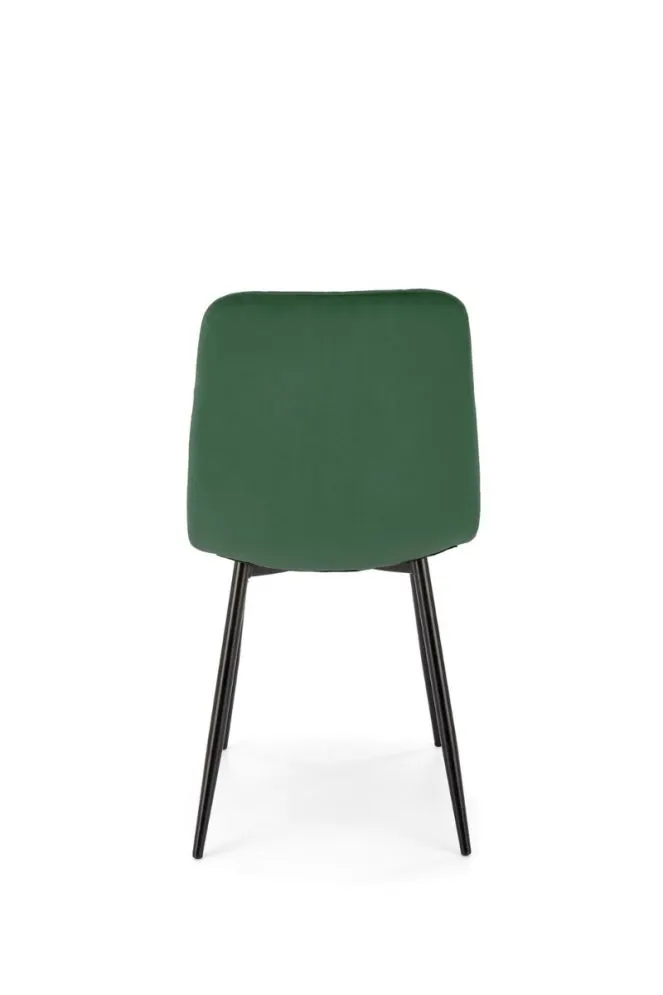 Krzesło tapicerowane K525 VELVET ciemne zielone na metalowych nogach I sklep meblowy MIRAT. styl GLAMOUR, LOFT