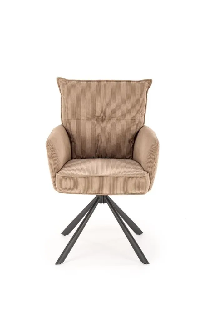 Krzesło K528 cappuccino obracane tapicerowane sztruksem I sklep meblowy MIRAT. styl LOFT