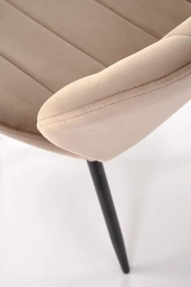 Krzesło tapicerowane K538 VELVET beżowe eleganckie I sklep meblowy MIRAT. styl GLAMOUR, LOFT
