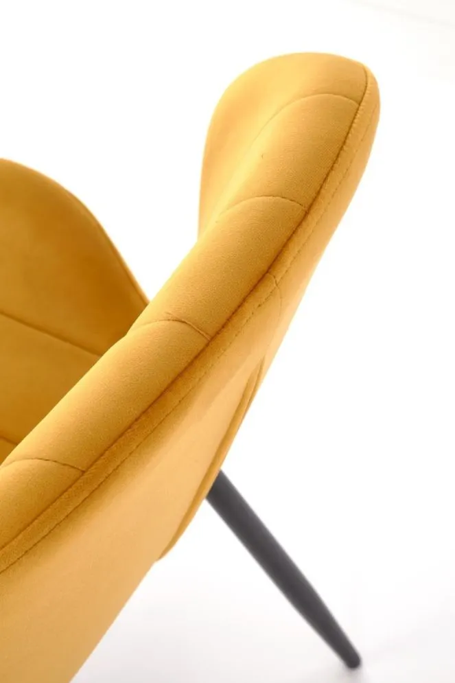 Krzesło tapicerowane K538 VELVET musztardowe do salonu I sklep meblowy MIRAT. styl GLAMOUR, LOFT