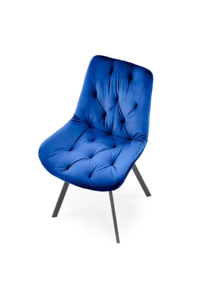 Krzesło tapicerowane K519 VELVET granatowe obracane welurowe I sklep meblowy MIRAT. styl GLAMOUR