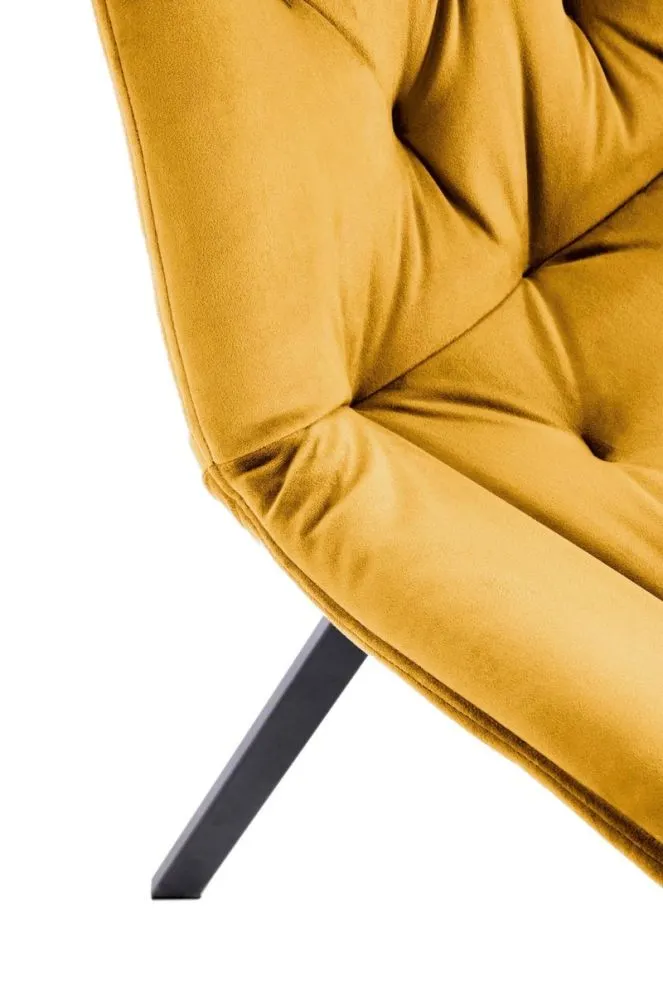 Krzesło tapicerowane K519 VELVET musztardowe obracane tapicerowane I sklep meblowy MIRAT. styl GLAMOUR