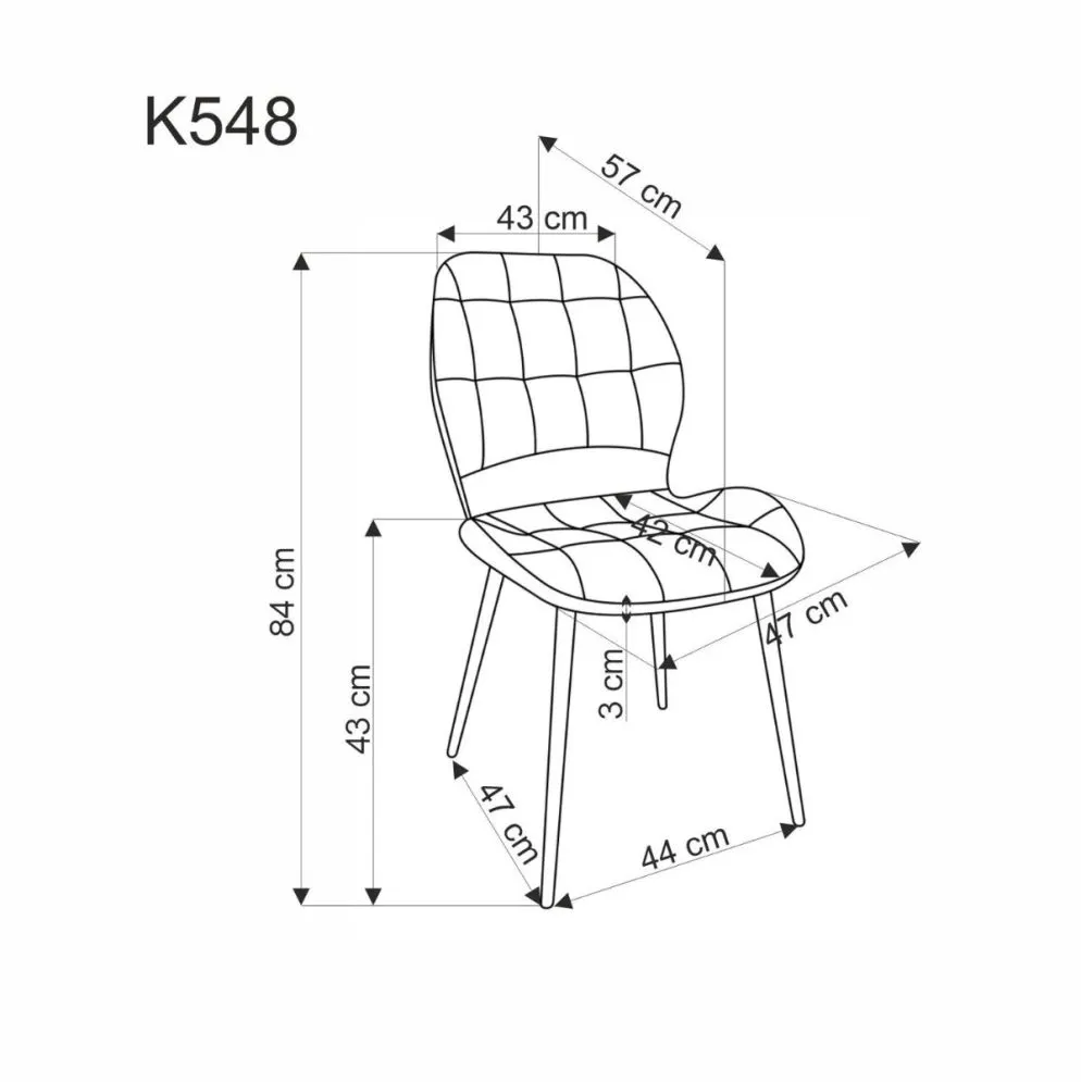 Krzesło tapicerowane K548 szare loftowe I sklep meblowy MIRAT. styl LOFT