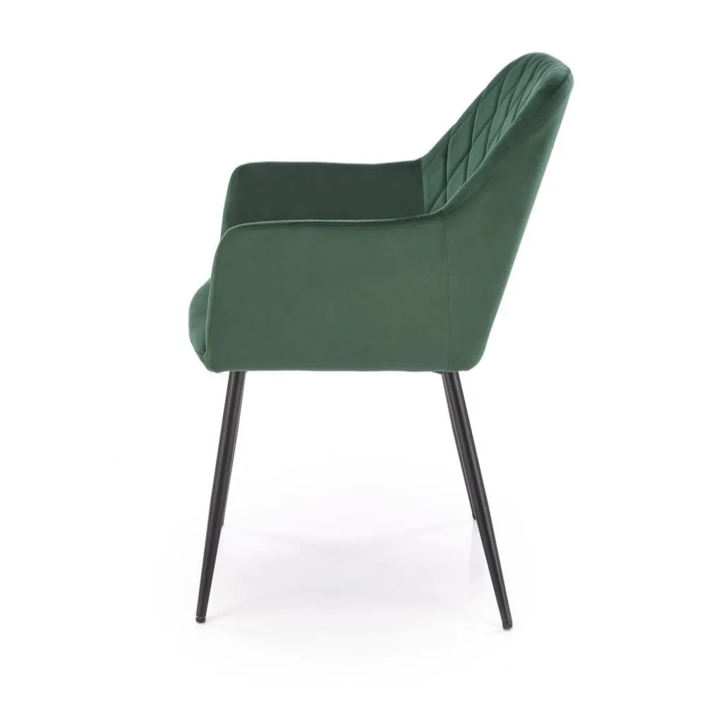 Krzesło tapicerowane K558 VELVET zielone na metalowych nogach I sklep meblowy MIRAT.