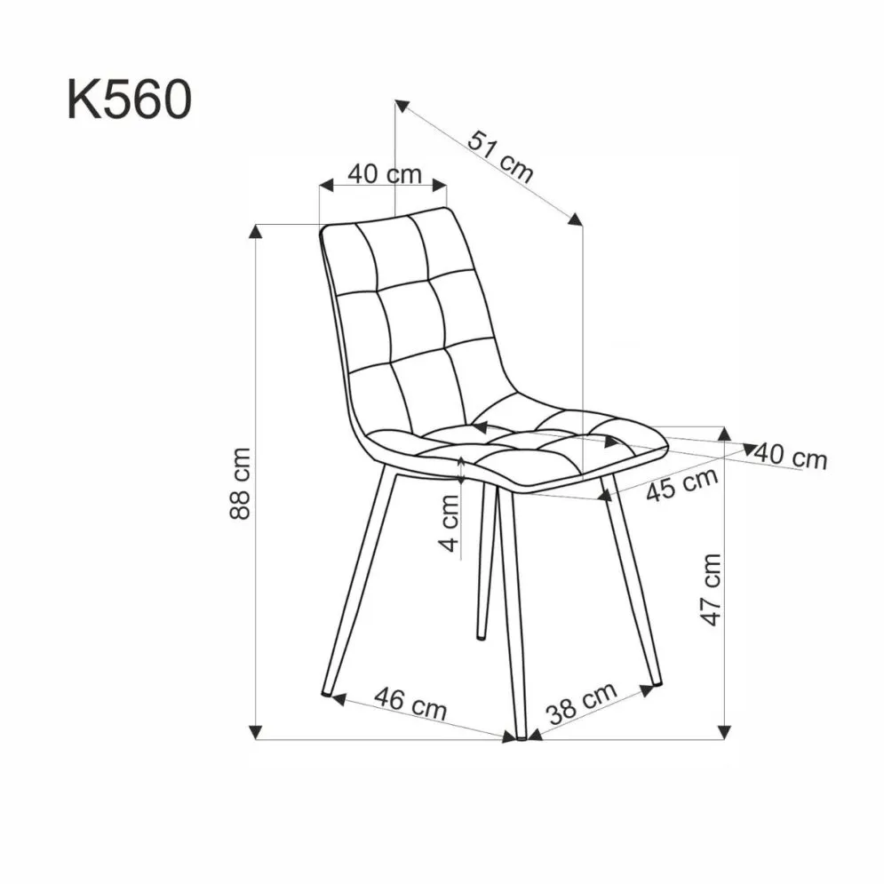 Krzesło tapicerowane K560 beżowe pikowane I sklep meblowy MIRAT. styl LOFT