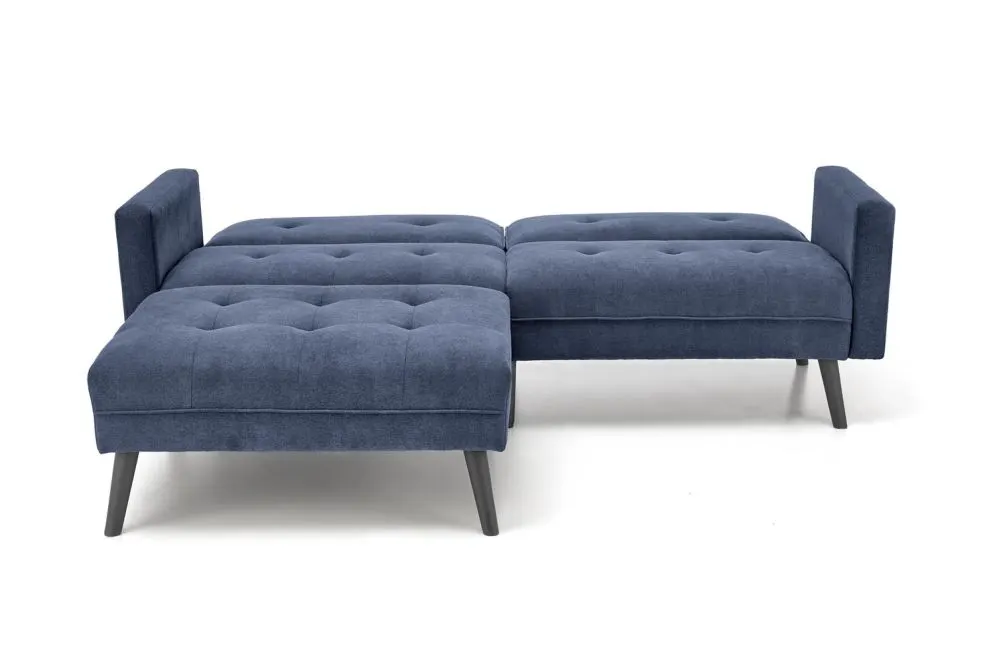 Sofa rozkładana CORNELIUS niebieska na drewnianych nogach I sklep meblowy MIRAT.