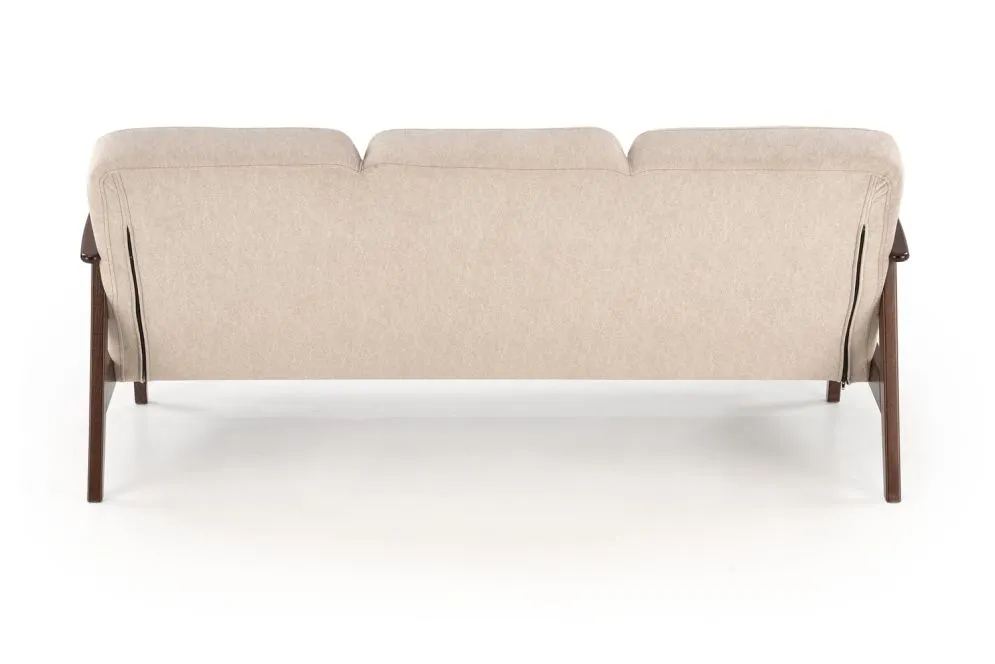 Sofa MILANO 3S beżowa/orzech nierozkładana I sklep meblowy MIRAT. styl SKANDYNAWSKI
