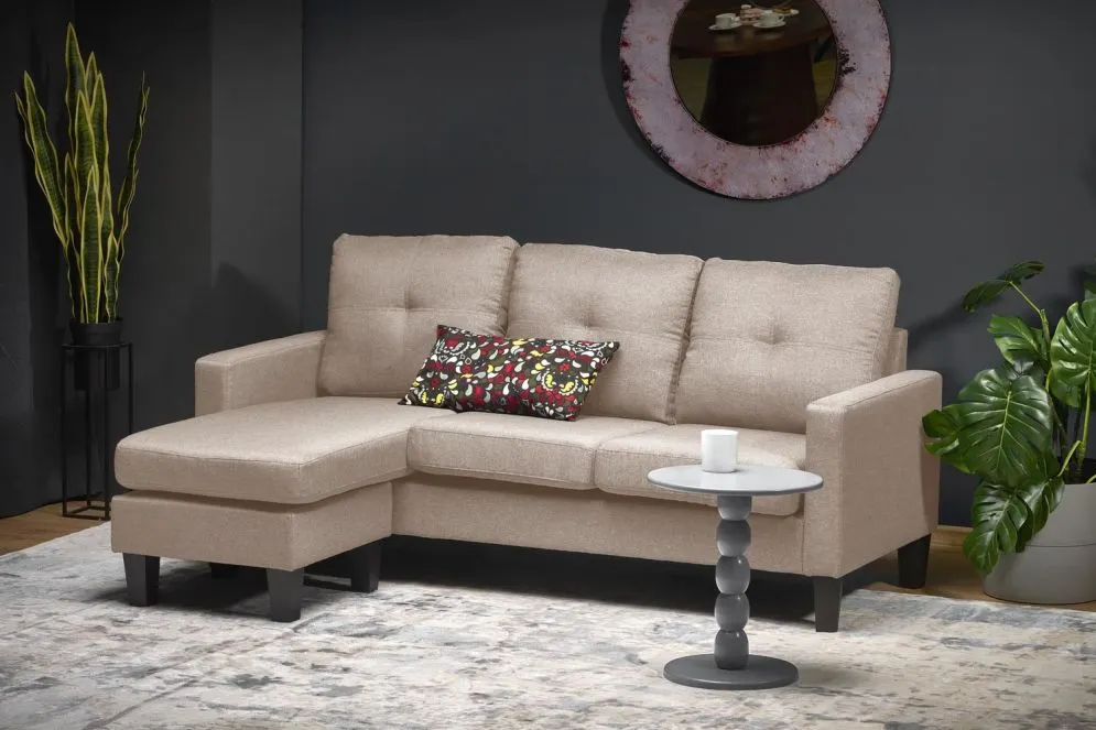 Sofa GERSON beżowa z podnóżkiem na nóżkach I sklep meblowy MIRAT.
