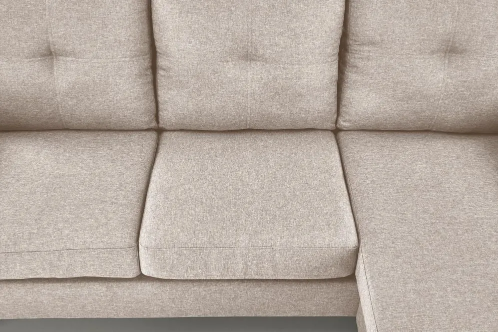 Sofa GERSON beżowa z podnóżkiem na nóżkach I sklep meblowy MIRAT.
