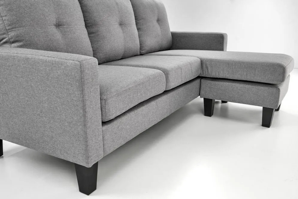 Sofa GERSON szara z podnóżkiem 3-osobowa I sklep meblowy MIRAT.