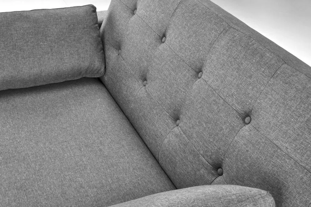 Sofa rozkładana z funkcją spania PAULINIO szara pikowana I sklep meblowy MIRAT.