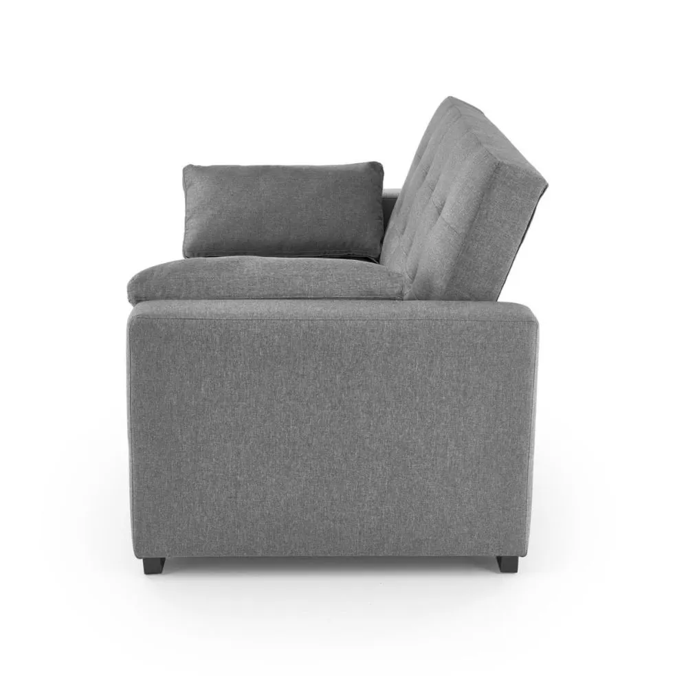 Sofa rozkładana z funkcją spania PAULINIO szara pikowana I sklep meblowy MIRAT.