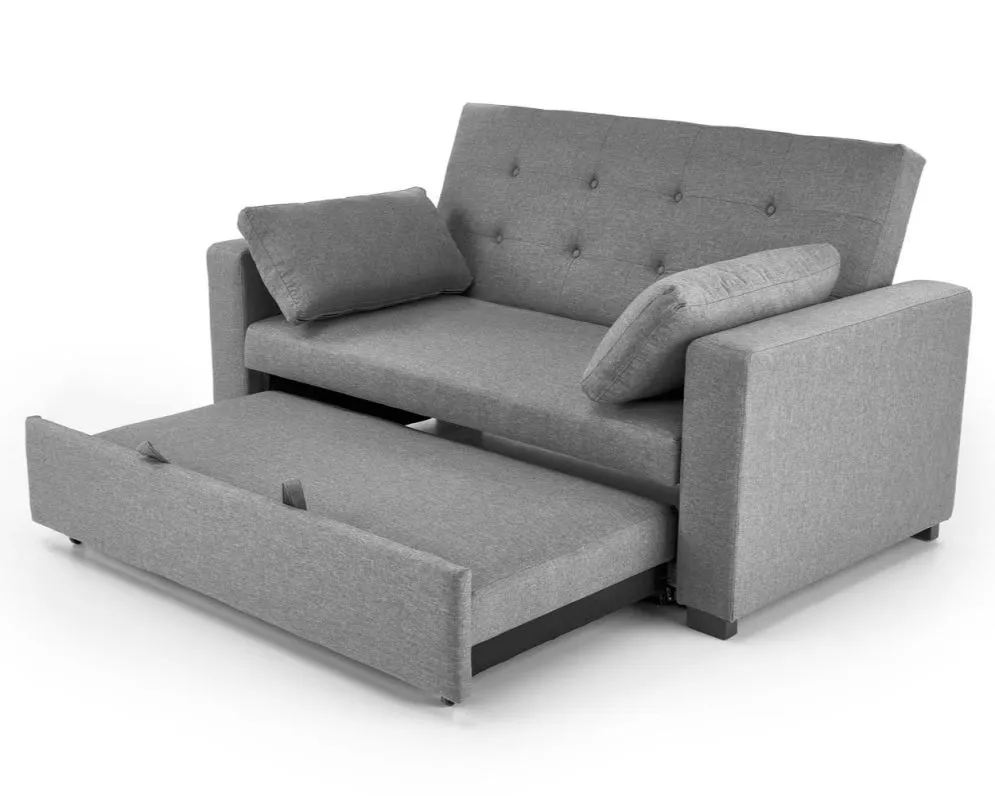 Sofa rozkładana z funkcją spania PAULINIO szara pikowana I sklep meblowy MIRAT.