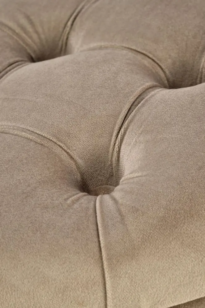 Pufa NUNEZ VELVET beżowa ze schowkiem pikowana I sklep meblowy MIRAT. styl GLAMOUR
