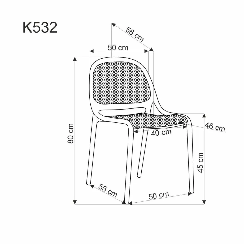 Krzesło K532 miętowe z tworzywa PVC na taras I sklep meblowy MIRAT.