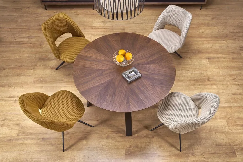 Stół okrągły DANILO 120x120 orzechowy/czarny nierozkładany I sklep meblowy MIRAT. styl LOFT