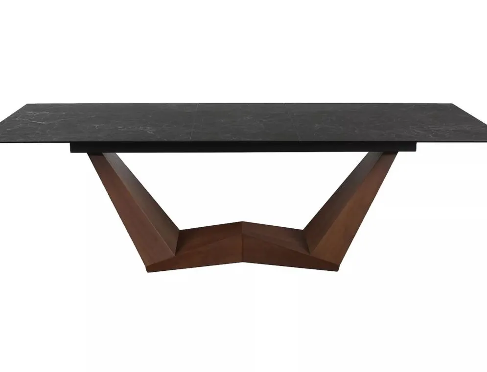 Stół BONUCCI CERAMIC 200(250)x98 czarny marmur/orzech elegancki I sklep meblowy MIRAT.