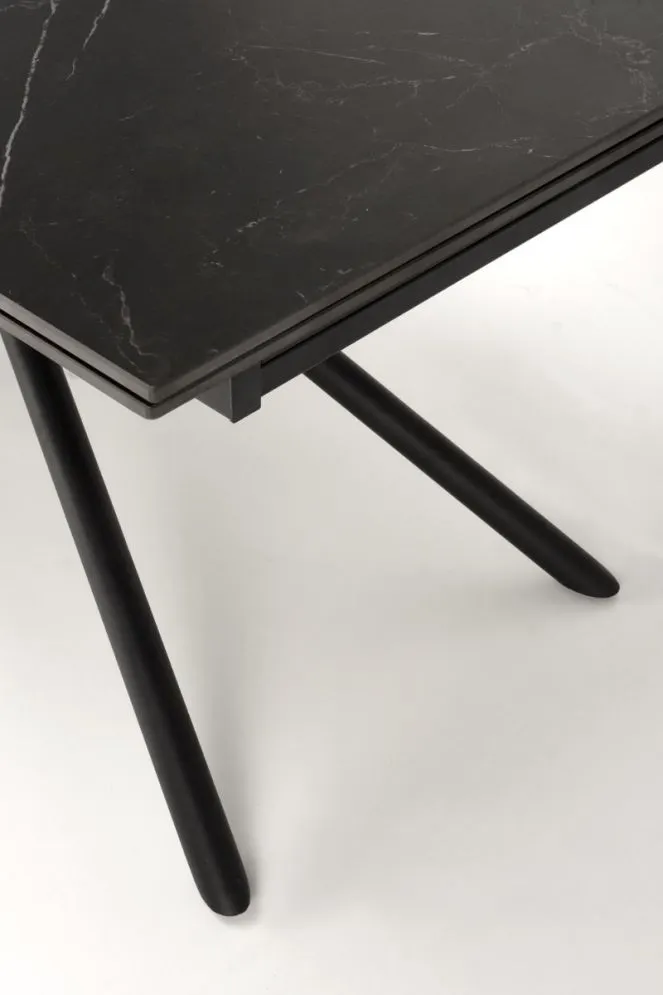 Stół rozkładany VITORINO 160(220)x90 czarny marmur w stylu loftowym I sklep meblowy MIRAT. styl LOFT