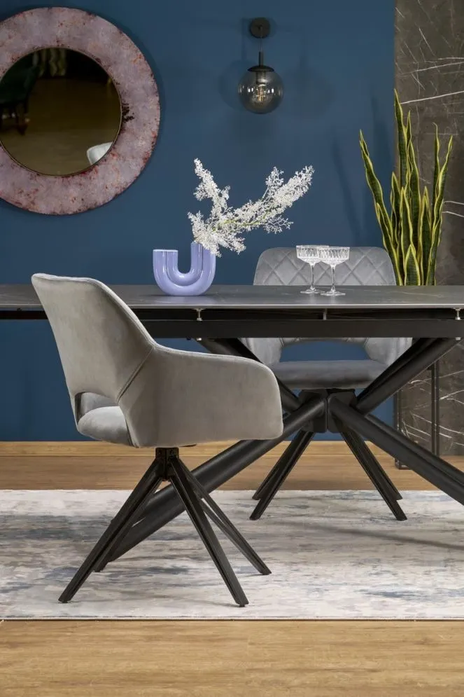 Stół rozkładany VITORINO 160(220)x90 czarny marmur w stylu loftowym I sklep meblowy MIRAT. styl LOFT
