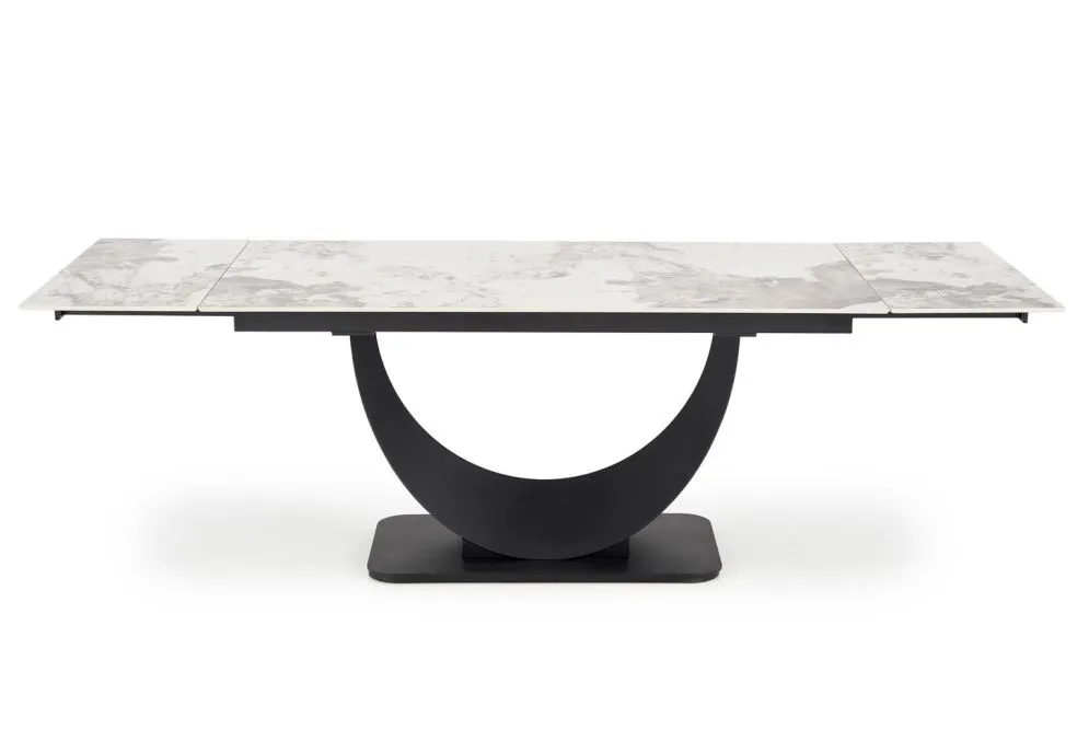 Stół rozkładany FERNANDO 160(240)x92 beżowy marmur/czarny designerski I sklep meblowy MIRAT. styl LOFT
