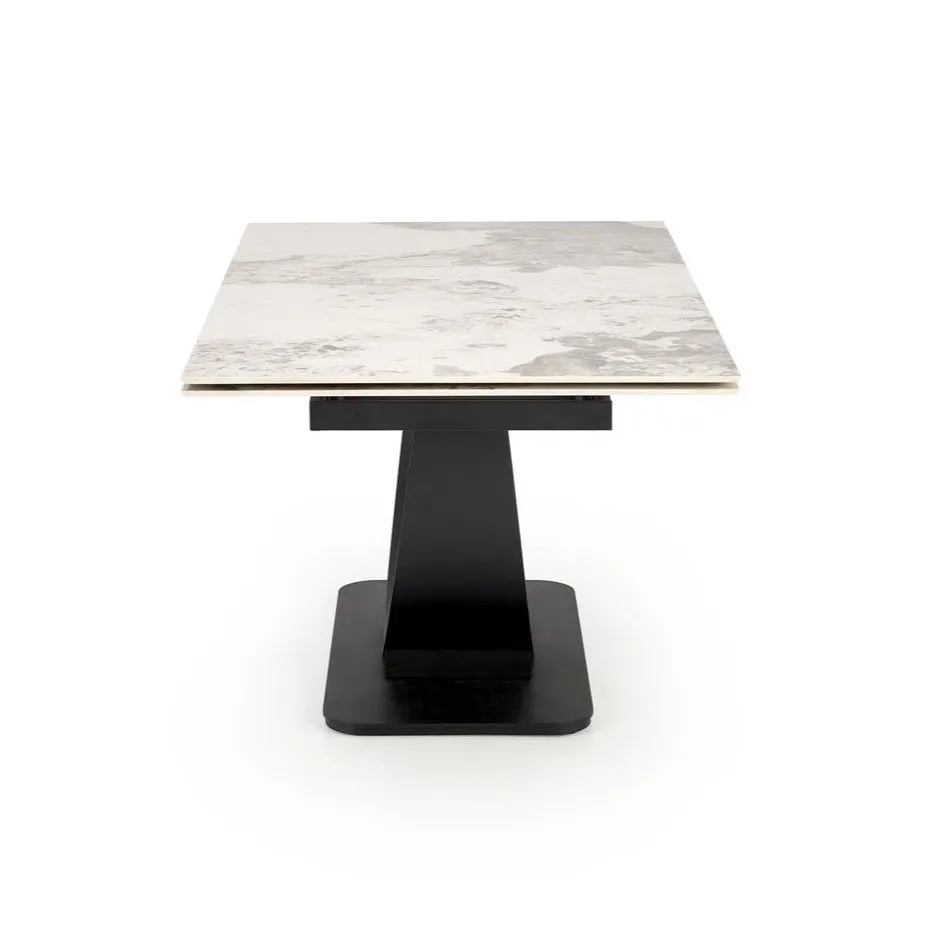Stół rozkładany FERNANDO 160(240)x92 beżowy marmur/czarny designerski I sklep meblowy MIRAT. styl LOFT