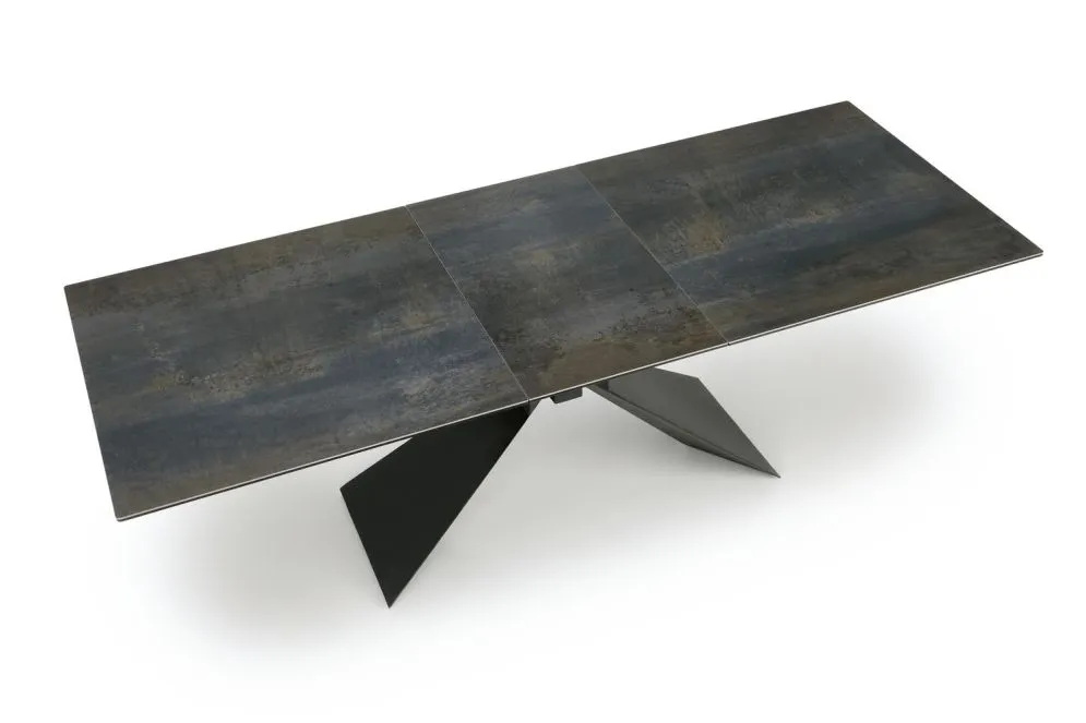 Stół rozkładany LUCIANO 180(230)x90 niebieski marmur/czarny na metalowej podstawie I sklep meblowy MIRAT. styl LOFT