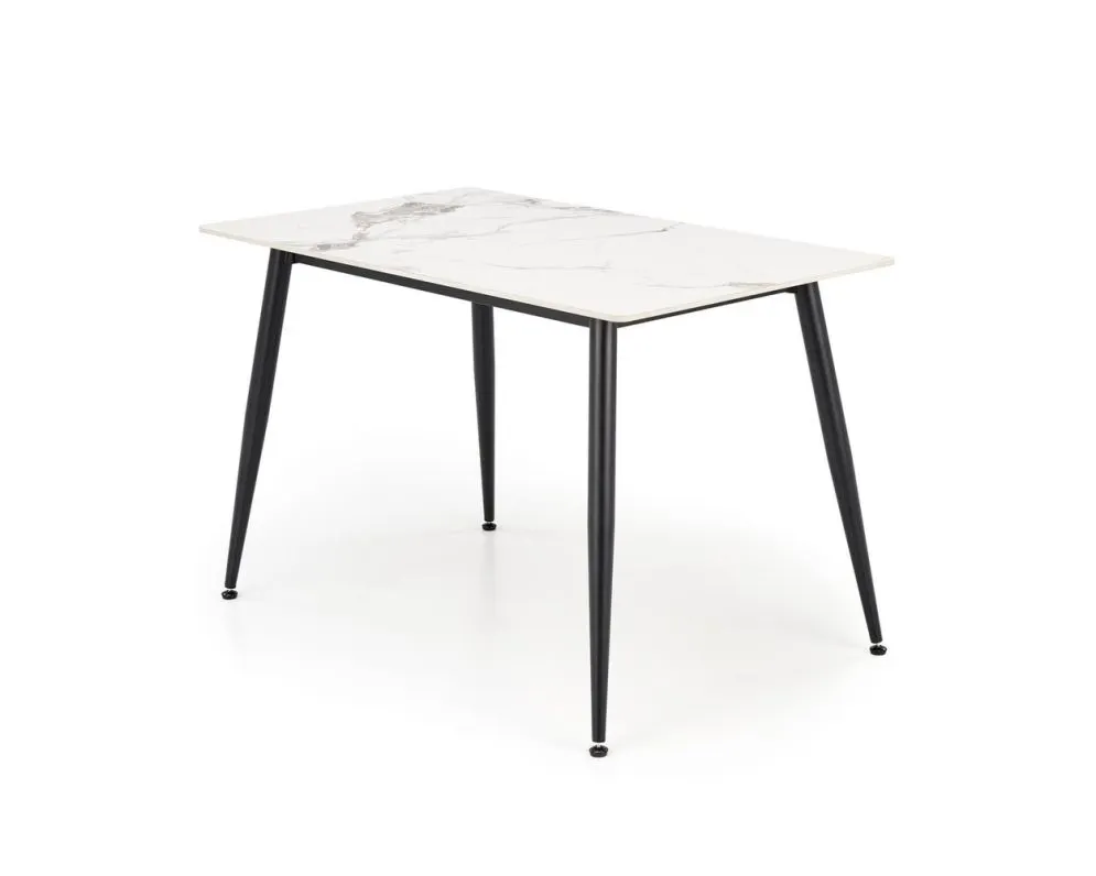 Stół EMILIO 120x80 biały marmur/czarny glamour I sklep meblowy MIRAT. styl GLAMOUR