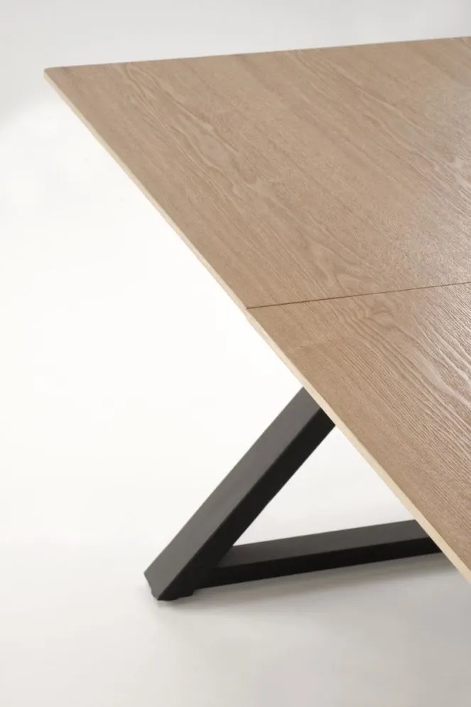 Stół rozkładany HENRY 180(300)x100 dąb naturalny/czarny 12-osobowy I sklep meblowy MIRAT. styl LOFT