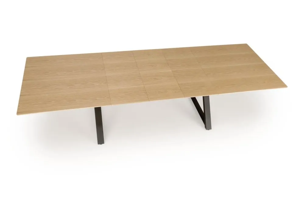 Stół rozkładany HENRY 180(300)x100 dąb naturalny/czarny 12-osobowy I sklep meblowy MIRAT. styl LOFT