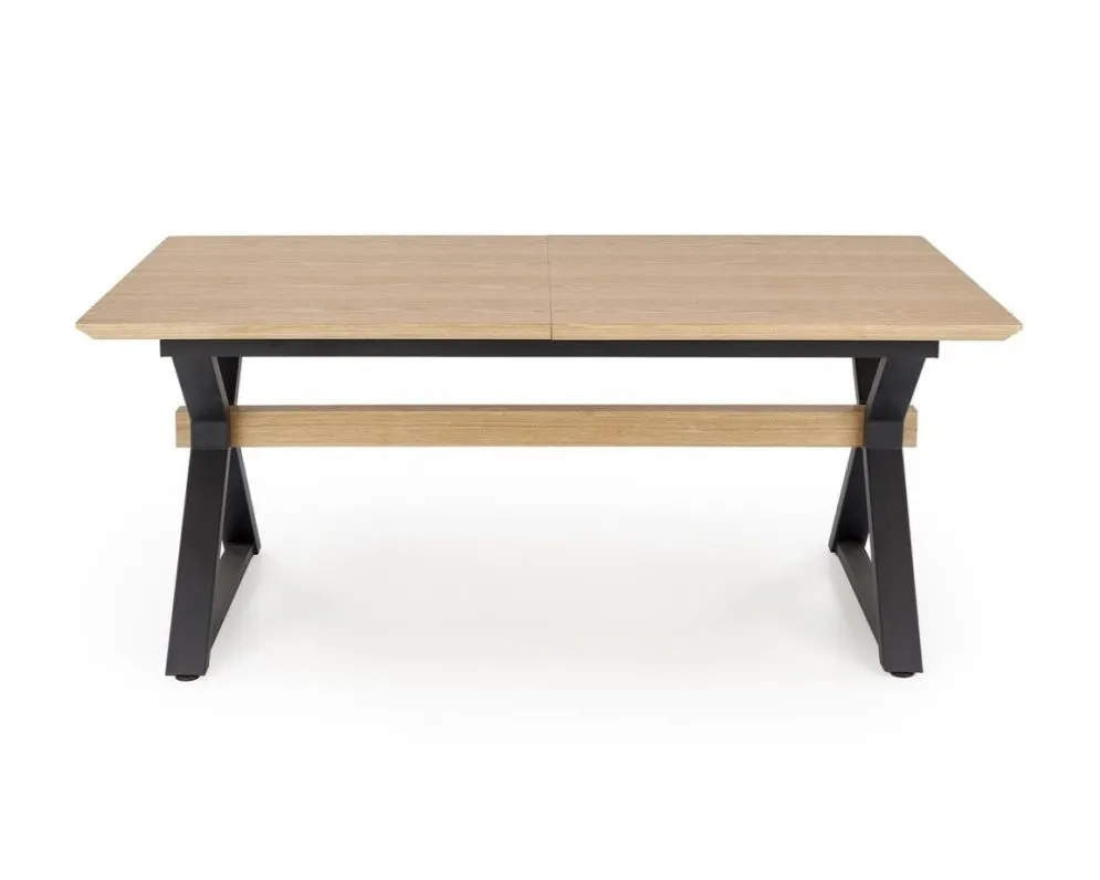 Stół rozkładany HENRY 180(300)x100 dąb naturalny/czarny 12-osobowy I sklep meblowy MIRAT. styl LOFT