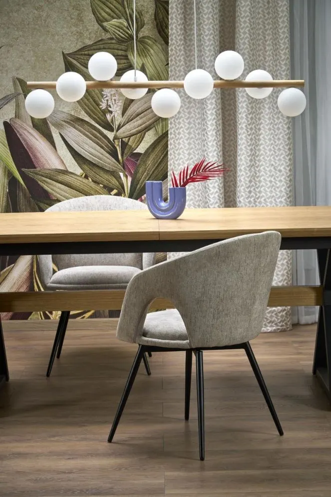 Stół rozkładany HENRY 180(300)x100 dąb naturalny/czarny 12-osobowy I sklep meblowy MIRAT. styl LOFT