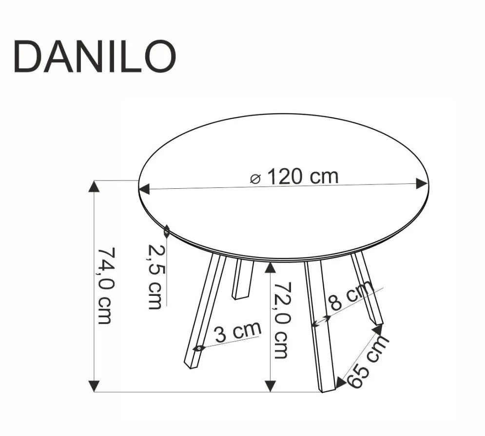 Stół okrągły DANILO 120x120 orzechowy/czarny nierozkładany I sklep meblowy MIRAT. styl LOFT