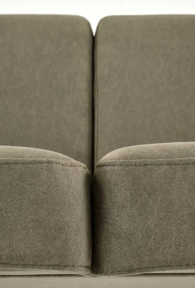 Sofa MILANO 2S oliwkowa/orzech dwuosobowa drewniany stelaż I sklep meblowy MIRAT. styl SKANDYNAWSKI, VINTAGE