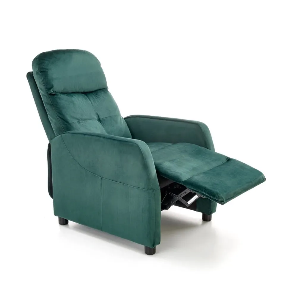 Fotel FELIPE 2 VELVET ciemnozielony rozkładany do salonu | MIRAT. styl LOFT
