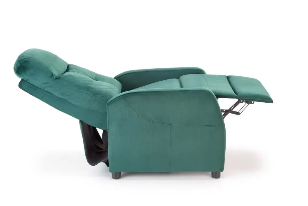 Fotel FELIPE 2 VELVET ciemnozielony rozkładany do salonu | MIRAT. styl LOFT
