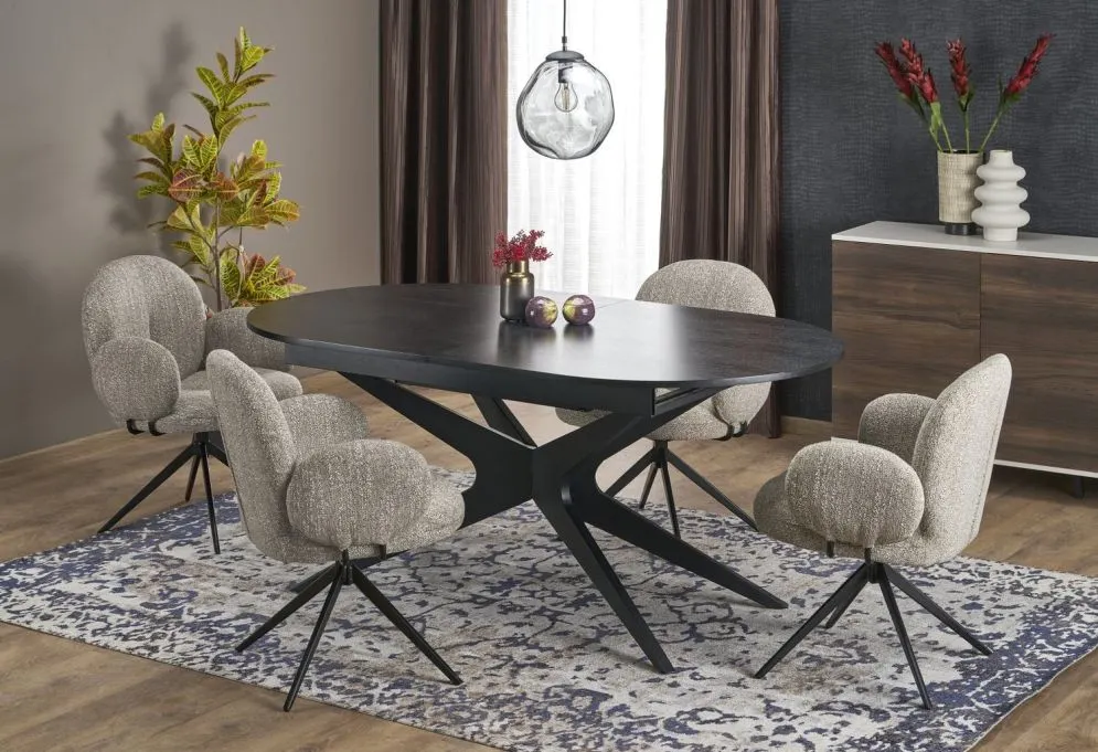 Stół rozkładany SANDRO 180(240)x100 czarny loftowy I sklep meblowy MIRAT. styl LOFT