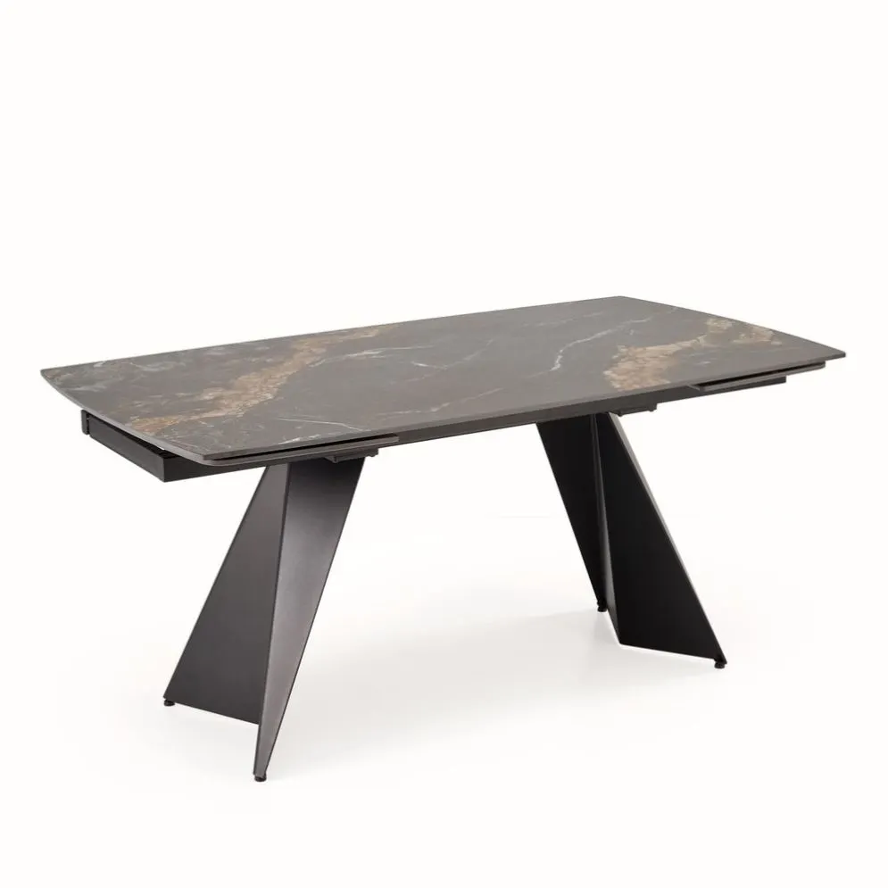 Prostokątny stół rozkładany ARMANI 165(241)x90 czarny marmur/czarny I sklep meblowy MIRAT. styl LOFT