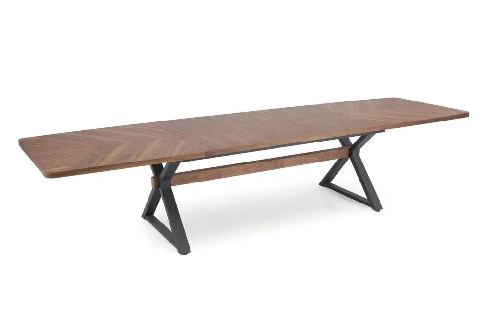 Stół rozkładany BARON 200(350)x100 orzechowy/czarny duży I sklep meblowy MIRAT. styl LOFT
