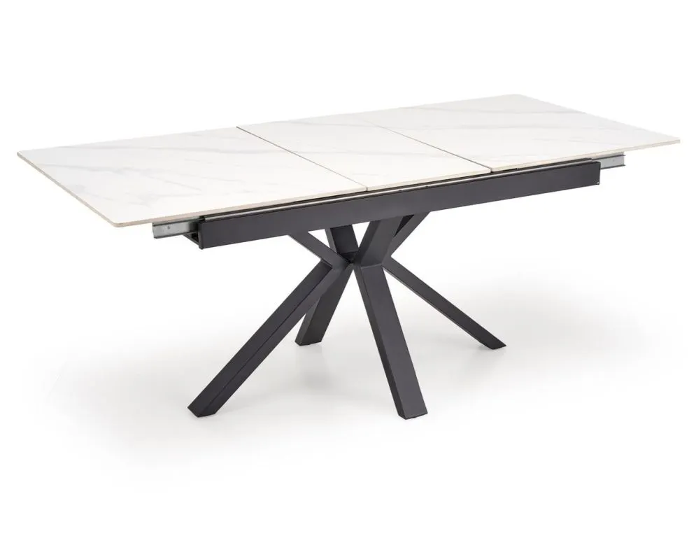 Prostokątny stół rozkładany PLATAN 140(180)x85 biały marmur/czarny I sklep meblowy MIRAT. styl LOFT
