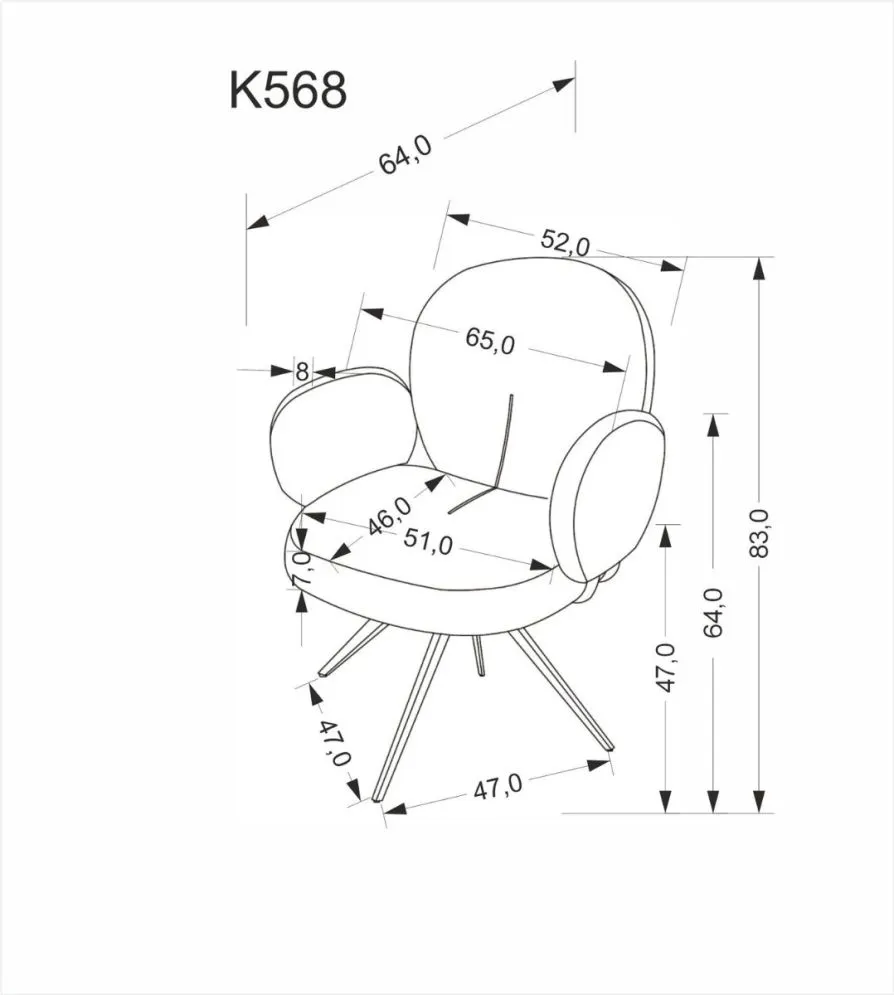 Krzesło tapicerowane K568 cynamonowe obracane do jadalni  I sklep meblowy MIRAT. styl LOFT