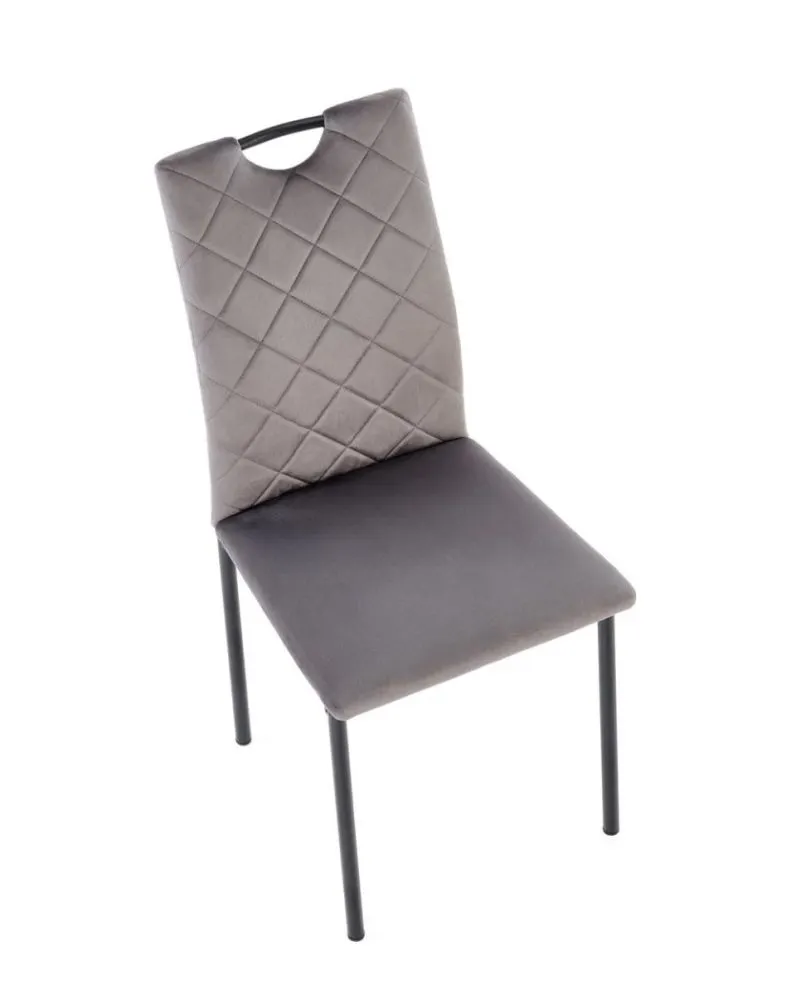 Krzesło tapicerowane K577 VELVET szare/czarne loftowe I sklep meblowy MIRAT. styl LOFT