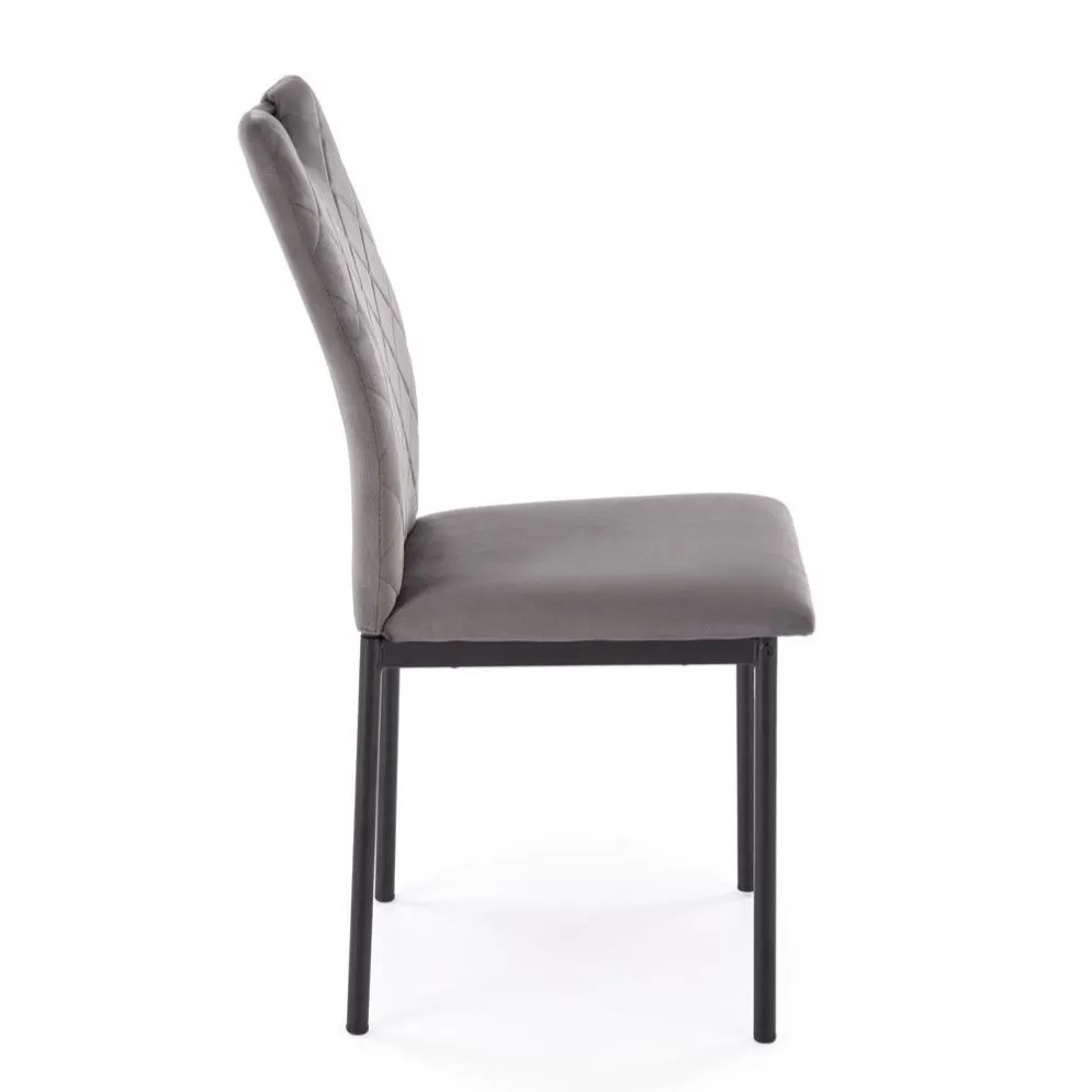 Krzesło tapicerowane K577 VELVET szare/czarne loftowe I sklep meblowy MIRAT. styl LOFT