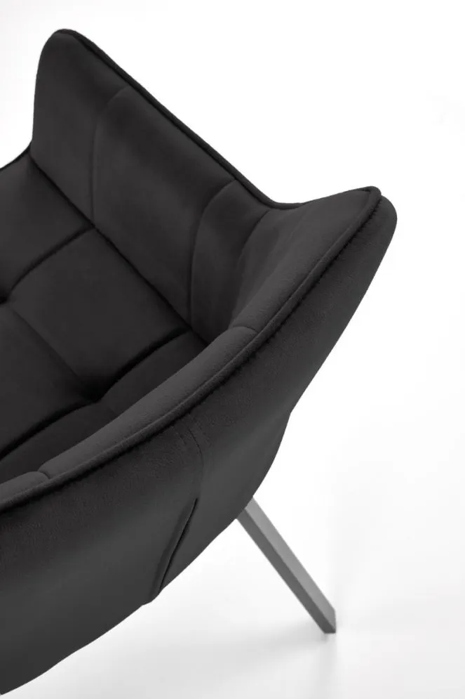 Krzesło tapicerowane K588 VELVET czarne obracane 180°  I sklep meblowy MIRAT. styl LOFT