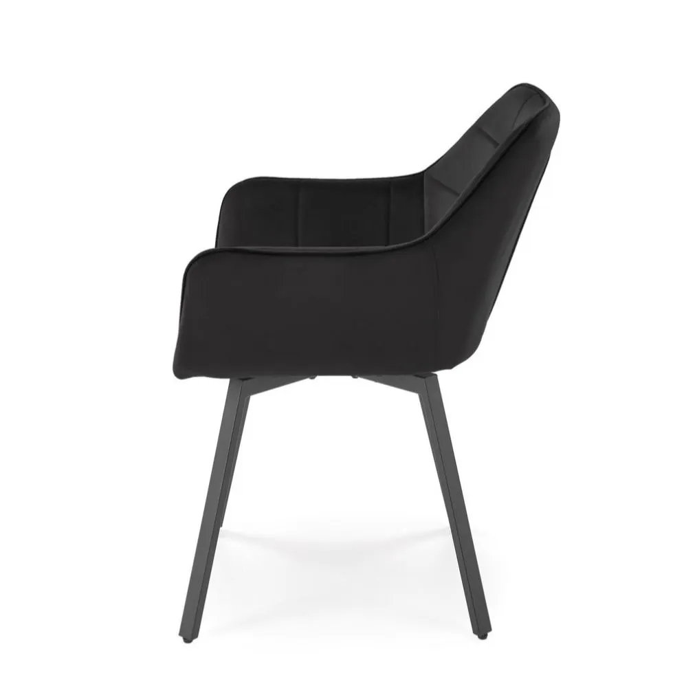 Krzesło tapicerowane K588 VELVET czarne obracane 180°  I sklep meblowy MIRAT. styl LOFT