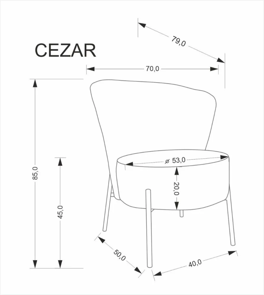Fotel do salonu CEZAR beżowy miękki I sklep meblowy MIRAT.