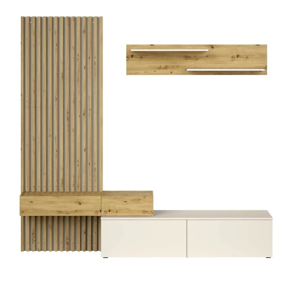 Meblościanka CAMINO dąb artisan/kaszmirowa designerska I sklep meblowy MIRAT.