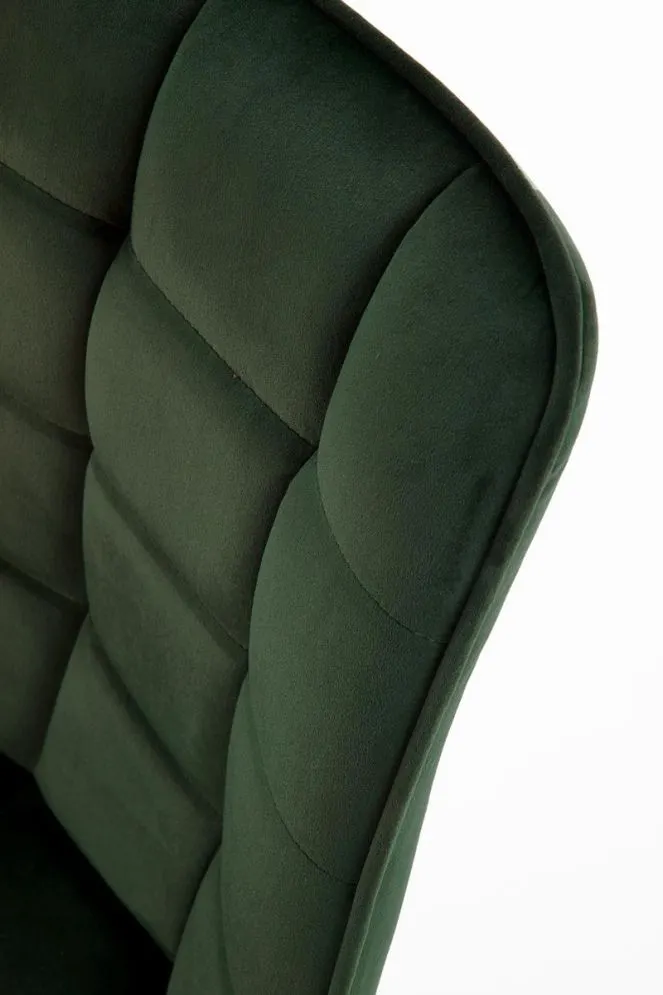 Krzesło tapicerowane K332 VELVET zielone z przeszyciami | MIRAT.