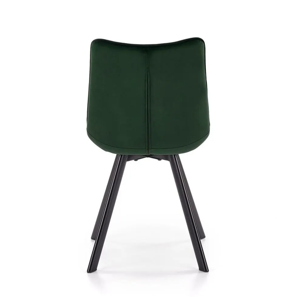Krzesło tapicerowane K332 VELVET zielone z przeszyciami | MIRAT.
