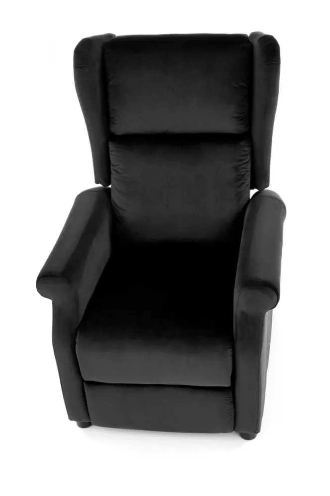 Fotel rozkładany AGUSTIN 2 VELVET czarny uszak | MIRAT. styl GLAMOUR, LOFT